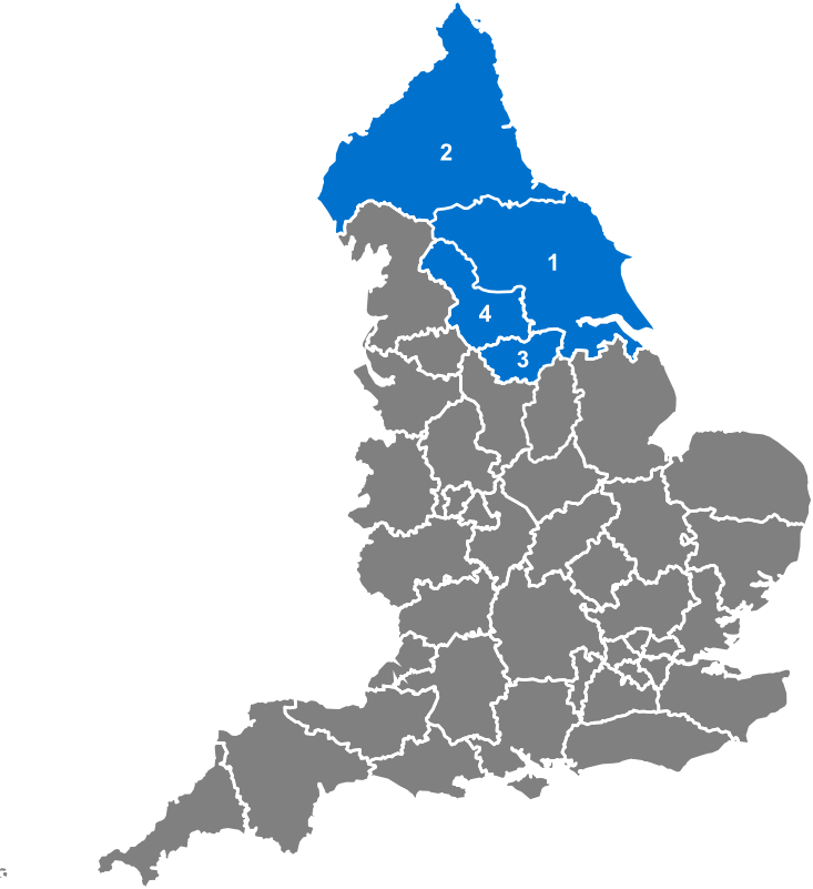 North East & Yorkshire ICB Map